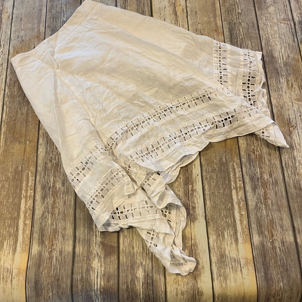 Banana Republic Skirt White Eyelet Size 0 Summer